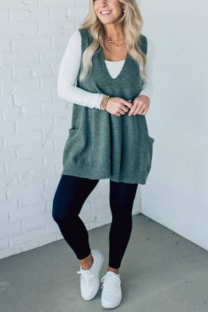 Cozy Pocket Sweater Vest | Buy 2 Free Shipping