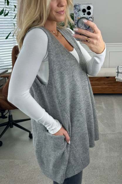 Cozy Pocket Sweater Vest | Buy 2 Free Shipping