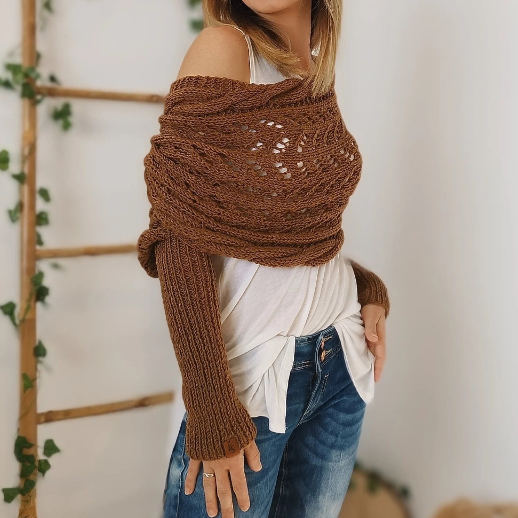 Knitted Cable Wrap Shrugs (Buy 2 Free Shipping)