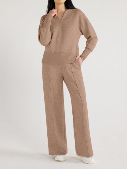 Women's  Solid 2 Piece Sets Outfits Casual Long Sleeve Sweatsuits Sets (Buy 2 Free Shipping)