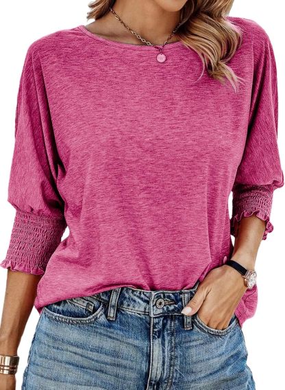 Limited time sale 🔥2024 Fall Tops 3/4 Sleeve T-Shirts Cute Crewneck Tees Blouses(BUY 3 FREE SHIPPING)