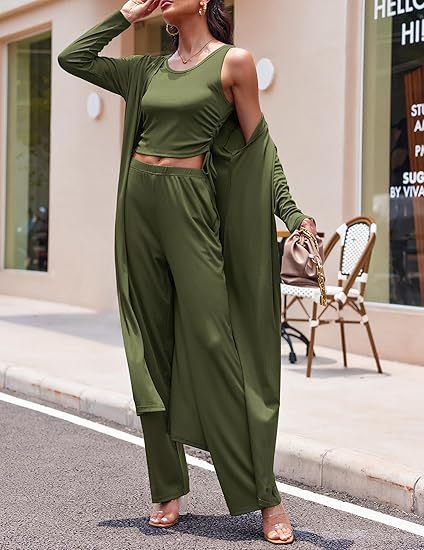 3 Piece Cardigan Lounge Set  (Buy 2 Free Shipping)