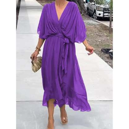 Last Day 49% OFF🔥Elegant V-neck Midi Dress(BUY 2 FREE SHIPPING)