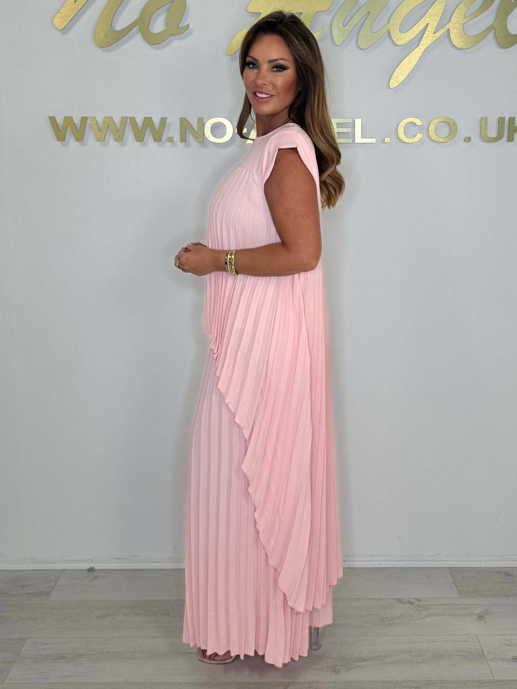 Pleated High Low Top & Trouser Two Piece Set (Buy 2 Free Shipping)