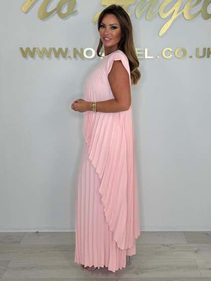 Pleated High Low Top & Trouser Two Piece Set (Buy 2 Free Shipping)