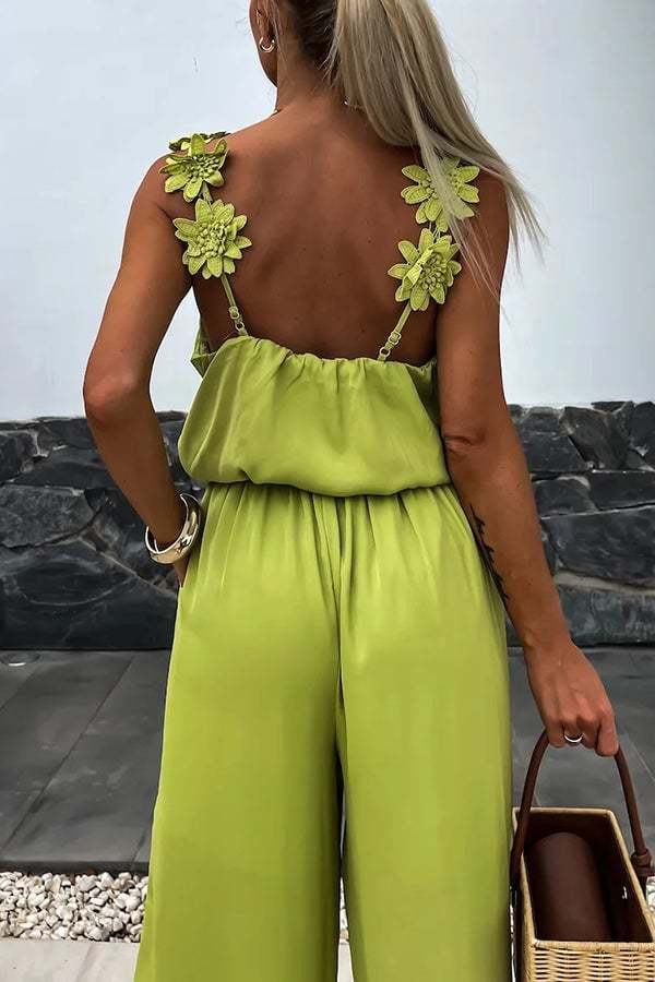 2024 New Arrival🔥Embroidered Flower Suspenders Casual Jumpsuit (Buy 2 Free Shipping)