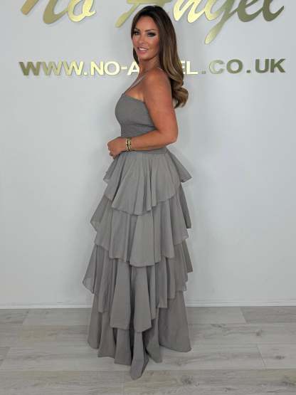 Spaghetti Strap Smocked Layered Bottom Dress (Buy 2 Free Shipping)