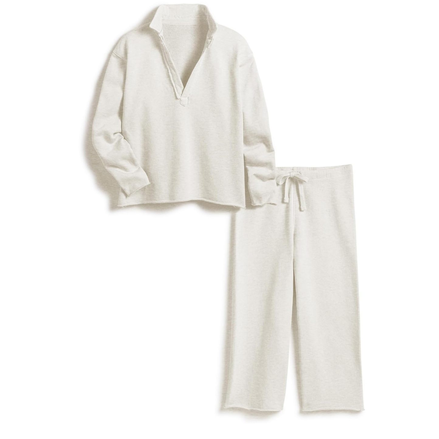 V Neck Pullover Sweatshirts Wide Leg Pants Set (Buy 2 Free Shipping)