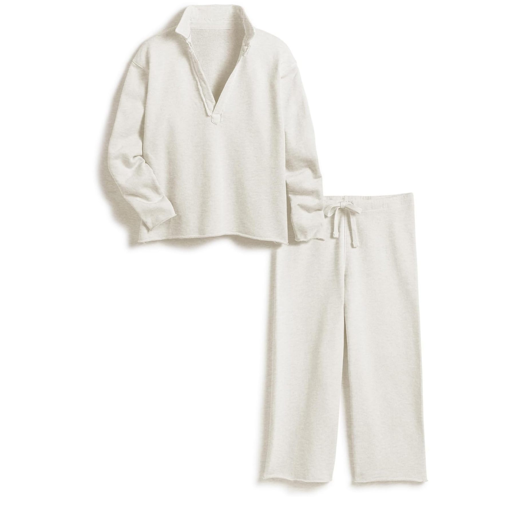 V Neck Pullover Sweatshirts Wide Leg Pants Set (Buy 2 Free Shipping)