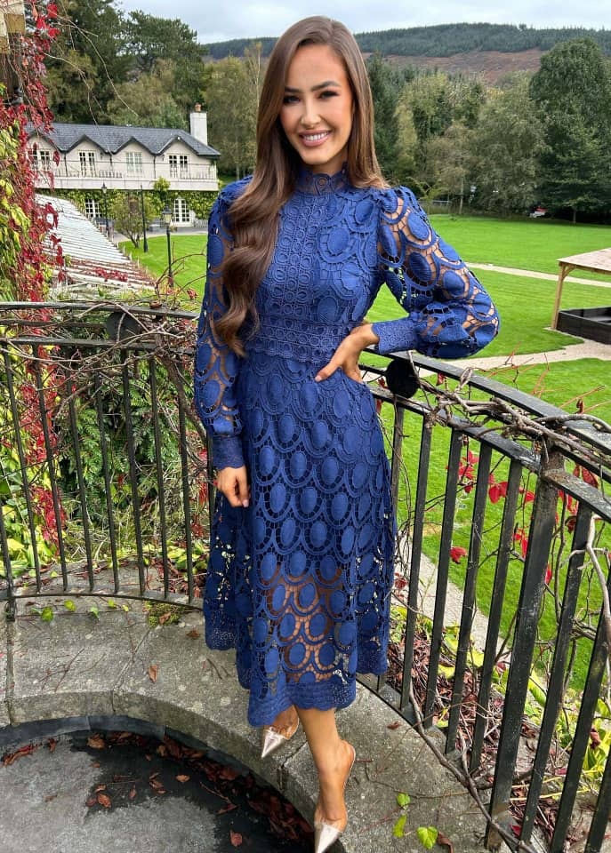 Elegant Crochet Lace Midi Dress (Buy 2 Free Shipping)