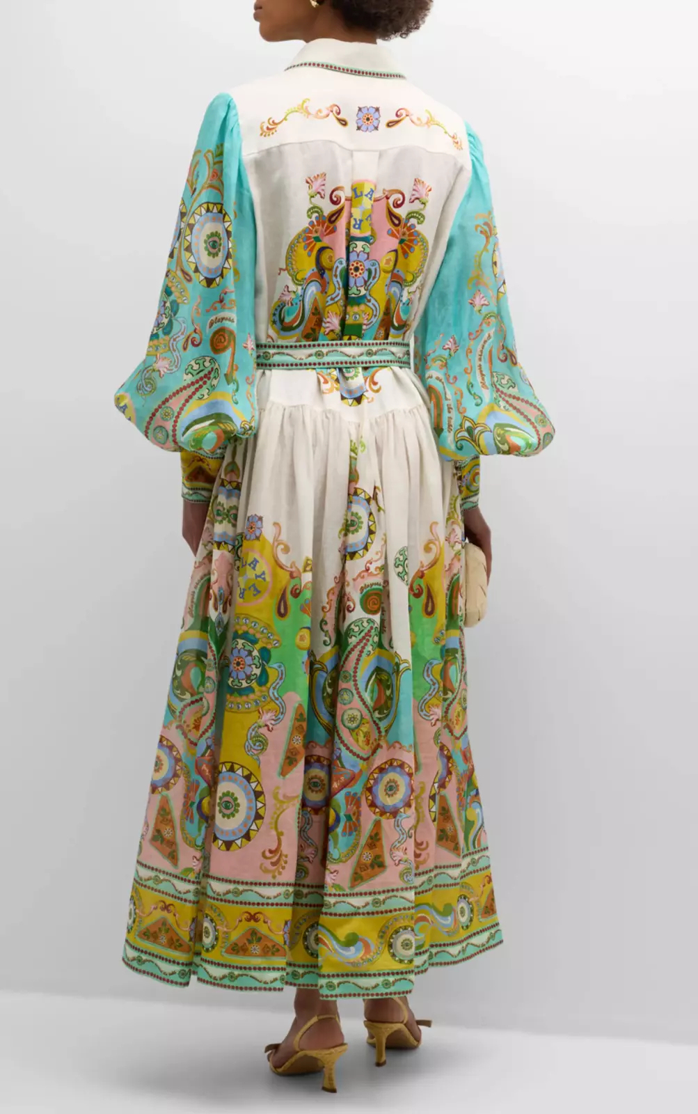 Bohemian Print Belted Midi Shirt Dress (Buy 2 Free Shipping)