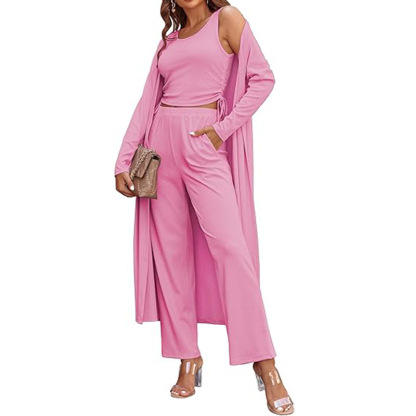 3 Piece Cardigan Lounge Set  (Buy 2 Free Shipping)
