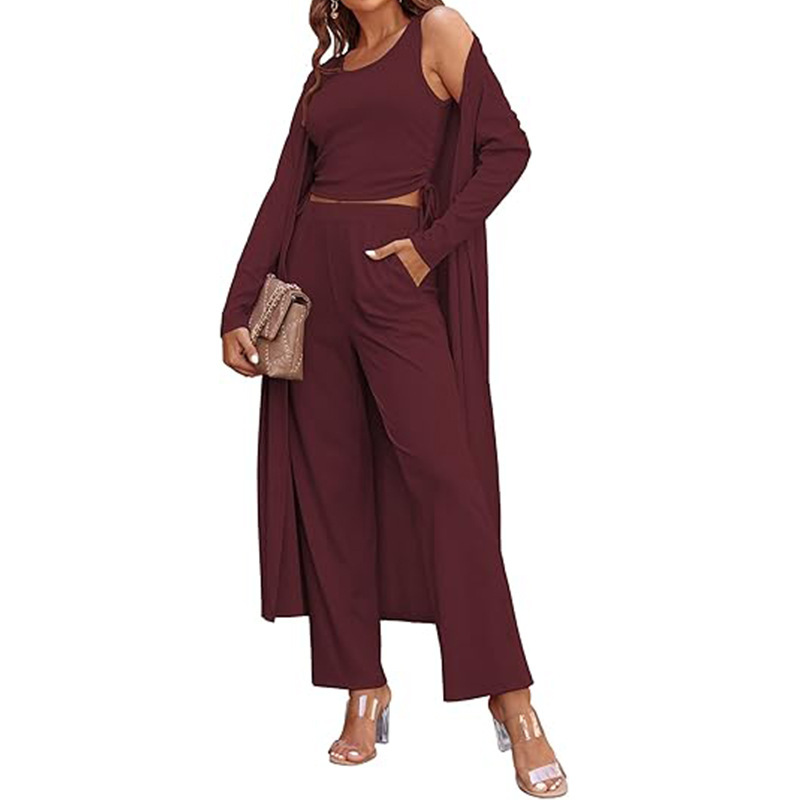 3 Piece Cardigan Lounge Set  (Buy 2 Free Shipping)