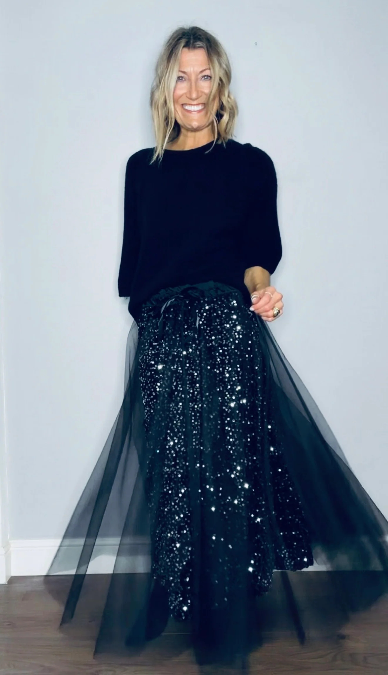 Layered Tulle Sequin Maxi Skirt (Buy 2 Free Shipping)