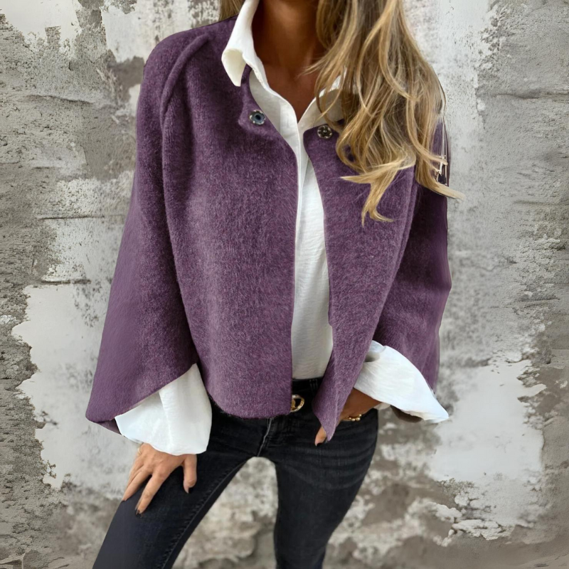 Woolen Round Long Sleeve Coat (Buy 2 Free Shipping)