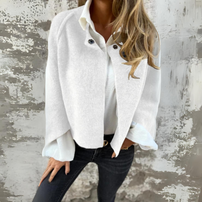 Woolen Round Long Sleeve Coat (Buy 2 Free Shipping)