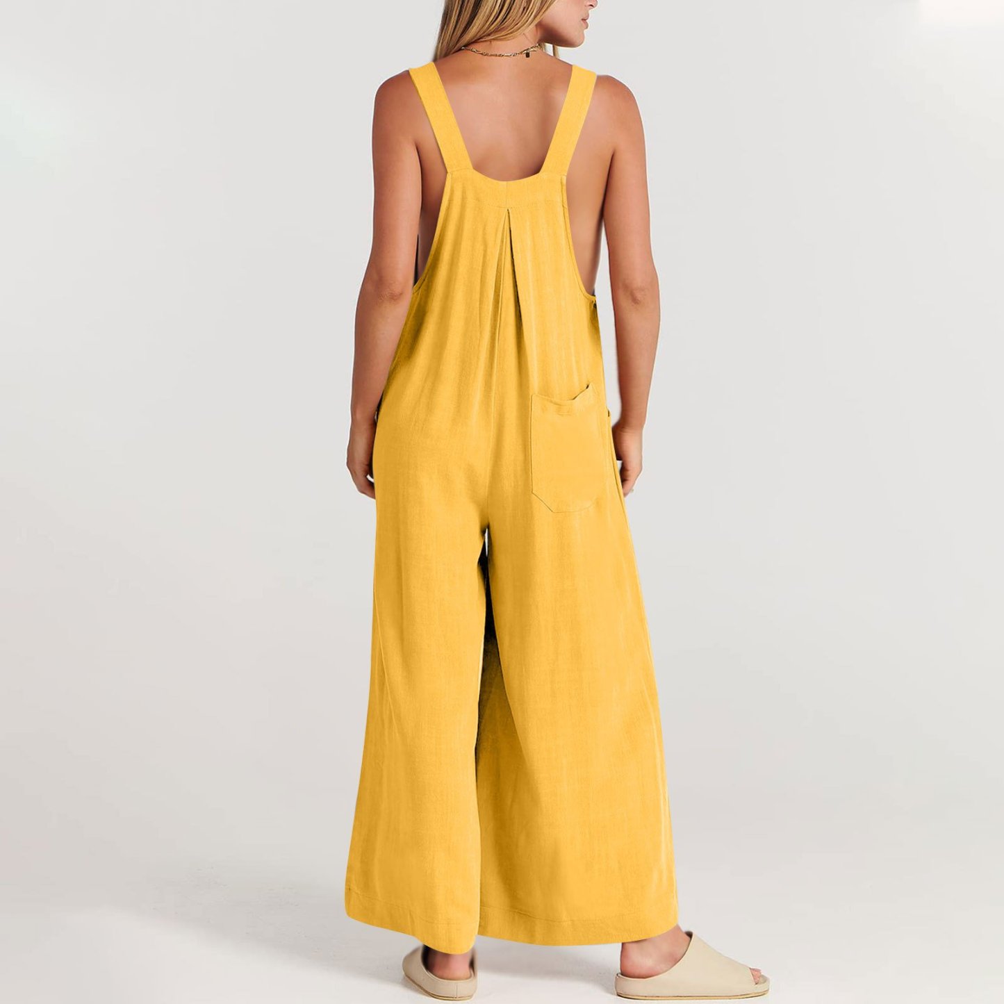 Last Day 48% OFF🔥Women's Sleeveless Wide Leg Jumpsuit with Pockets(Buy 2 Free Shipping)