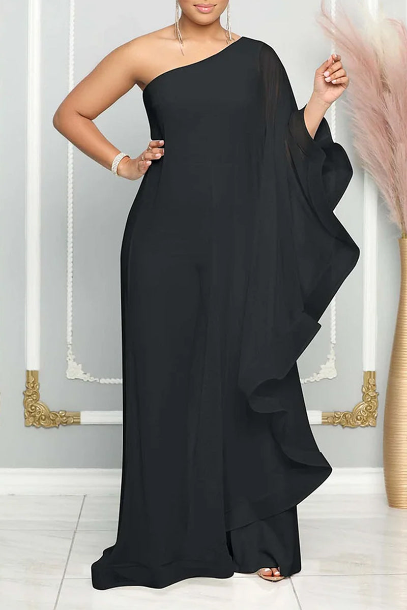 Elegant One Shoulder Ruffled Jumpsuits (Buy 2 Free Shipping)