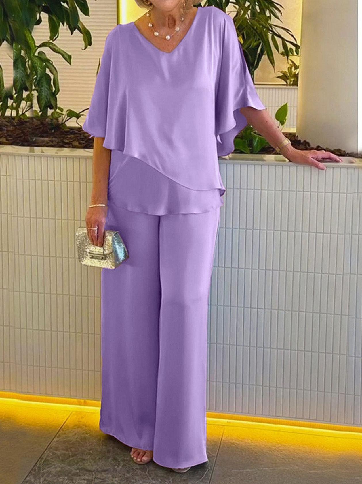 2024 Hot Sale🔥Casual Satin Two-piece Suit(BUY 2 FREE SHIPPING)