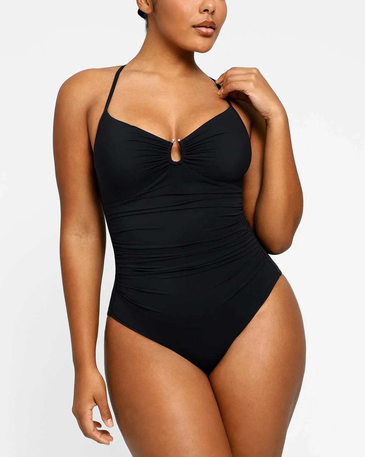 U-Ring Cut Out Tummy Control One-Piece Swimsuit (Buy 2 Free Shipping)