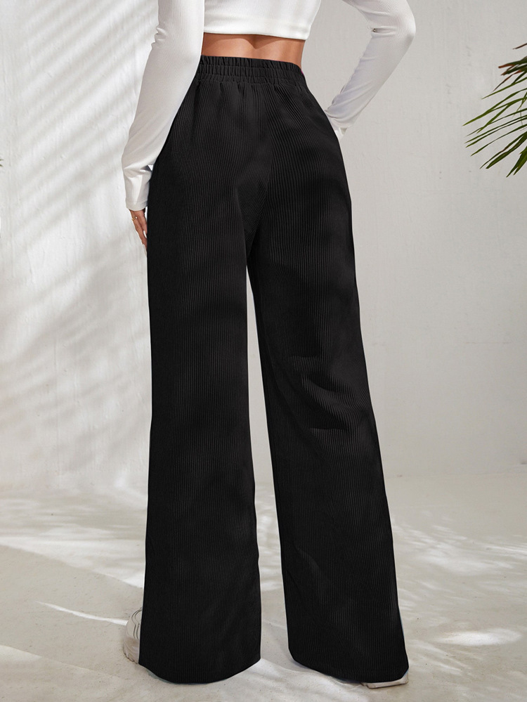 High Waist Corduroy Split Hem Wide Leg Pants (Buy 2 Free Shipping)
