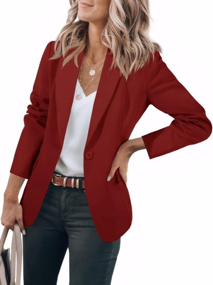 Button Open Front Pocket Blazers Jacket (Buy 2 Free Shipping)