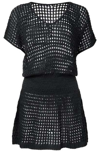 Cover Up V Neck Crochet Beach Dress