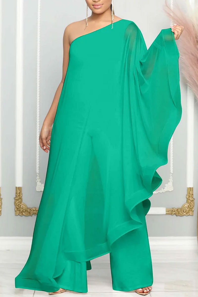 Elegant One Shoulder Ruffled Jumpsuits (Buy 2 Free Shipping)
