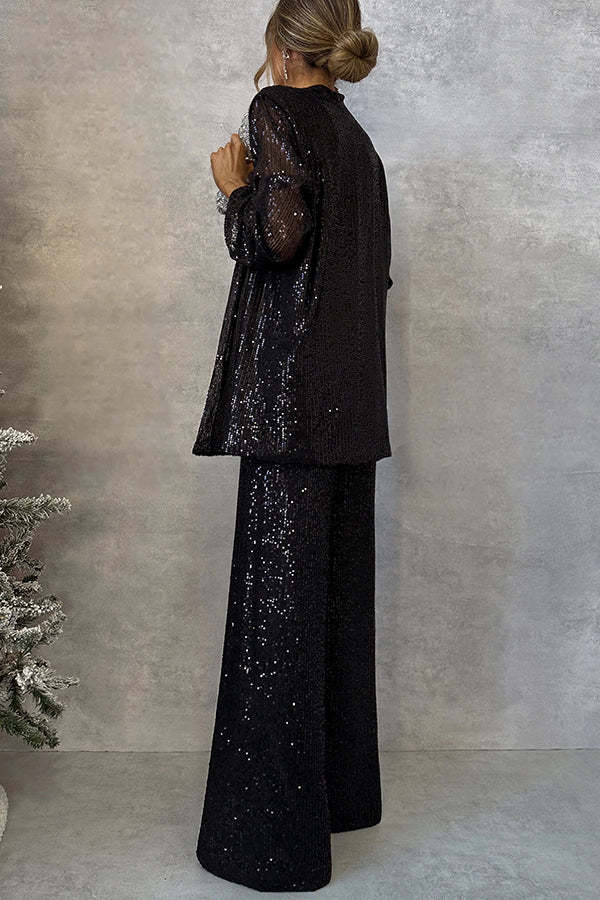 Party Scene Sequin High Rise Elastic Outfit