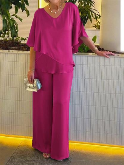 2024 Hot Sale🔥Casual Satin Two-piece Suit(BUY 2 FREE SHIPPING)