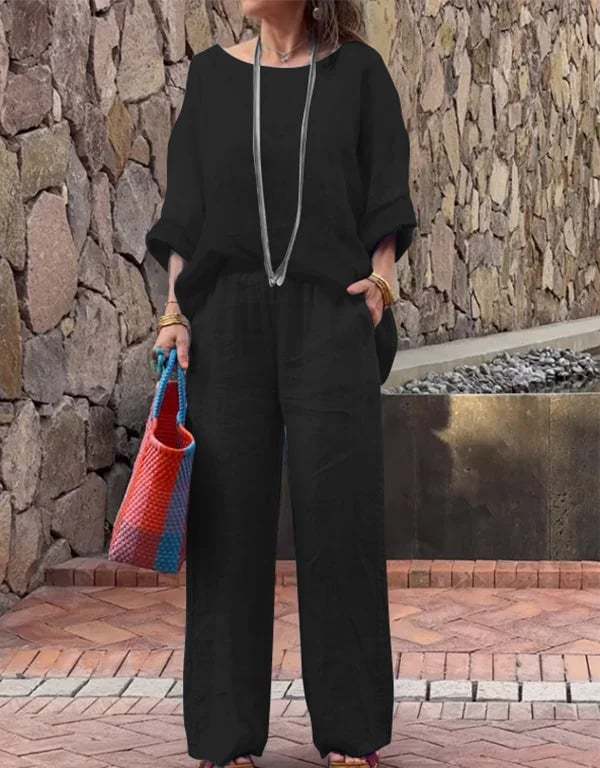 Last Day 49% OFF🔥Chic Cotton Linen Gradient Two-Piece Set(Buy 2 Free Shipping)