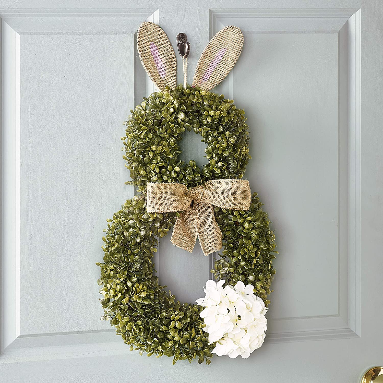 Amazon.com: Cottontail Easter Bunny Wreath - Spring Season Front Door  Decoration : Home & Kitchen