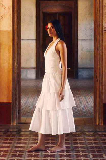Belinda Tiered Maxi Dress - White-My Chic Way.All Rights Reserved