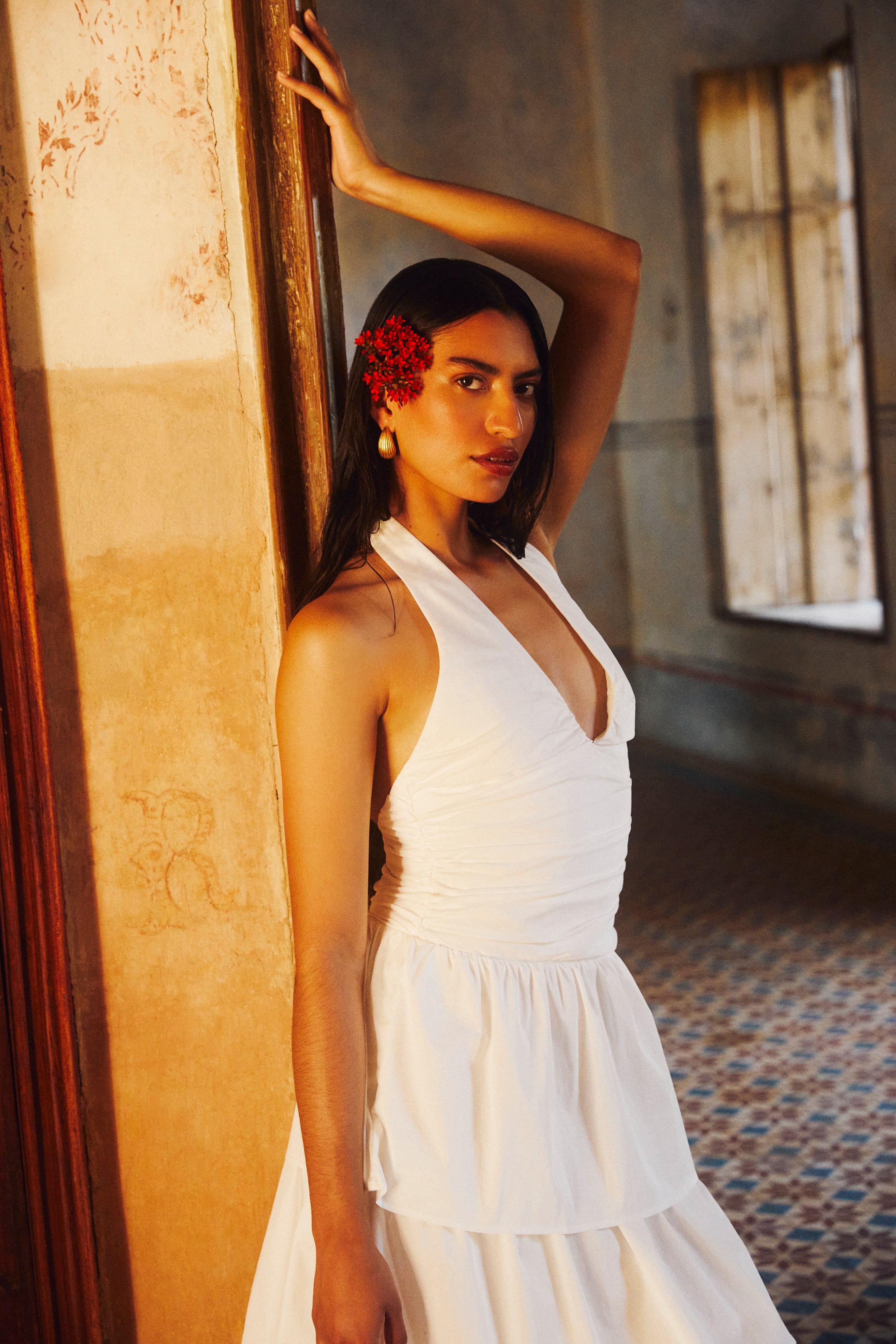 Belinda Tiered Maxi Dress - White-My Chic Way.All Rights Reserved