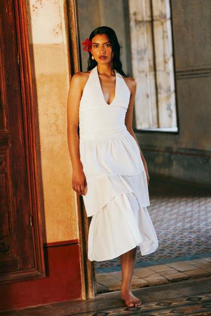 Belinda Tiered Maxi Dress - White-My Chic Way.All Rights Reserved