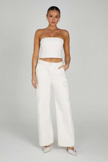 Jagger Mid Rise Oversized Denim Jean - Ecru-My Chic Way.All Rights Reserved