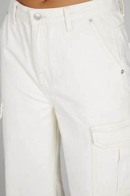 Jagger Mid Rise Oversized Denim Jean - Ecru-My Chic Way.All Rights Reserved
