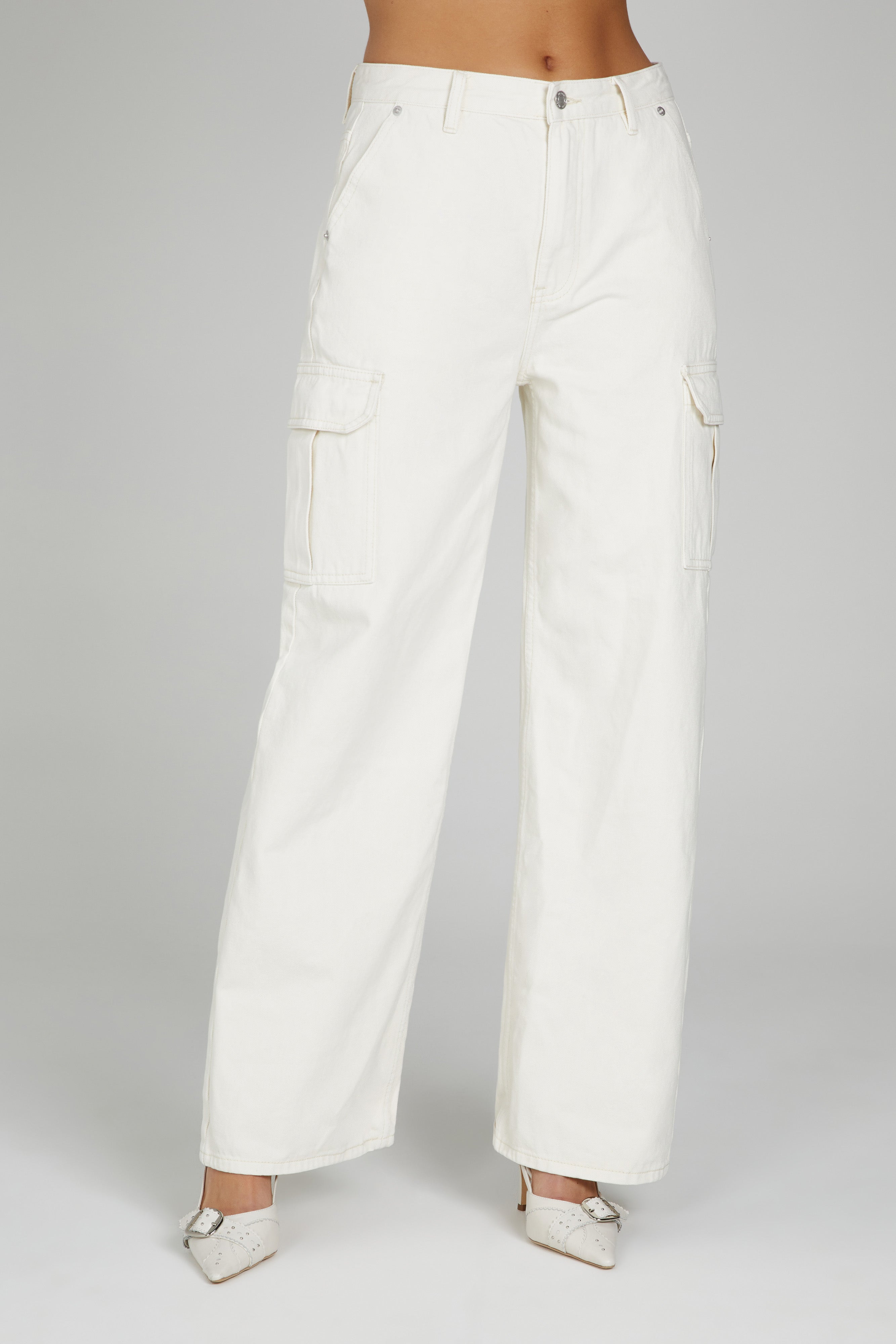 Jagger Mid Rise Oversized Denim Jean - Ecru-My Chic Way.All Rights Reserved
