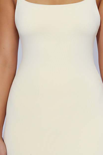 Lexia Scoop Low Neck Midi Dress - Cream-My Chic Way.All Rights Reserved