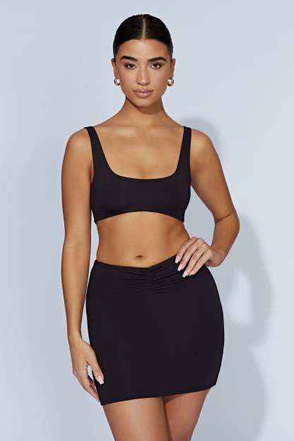 Jemma Scoop Neck Super Crop Top - Black-My Chic Way.All Rights Reserved