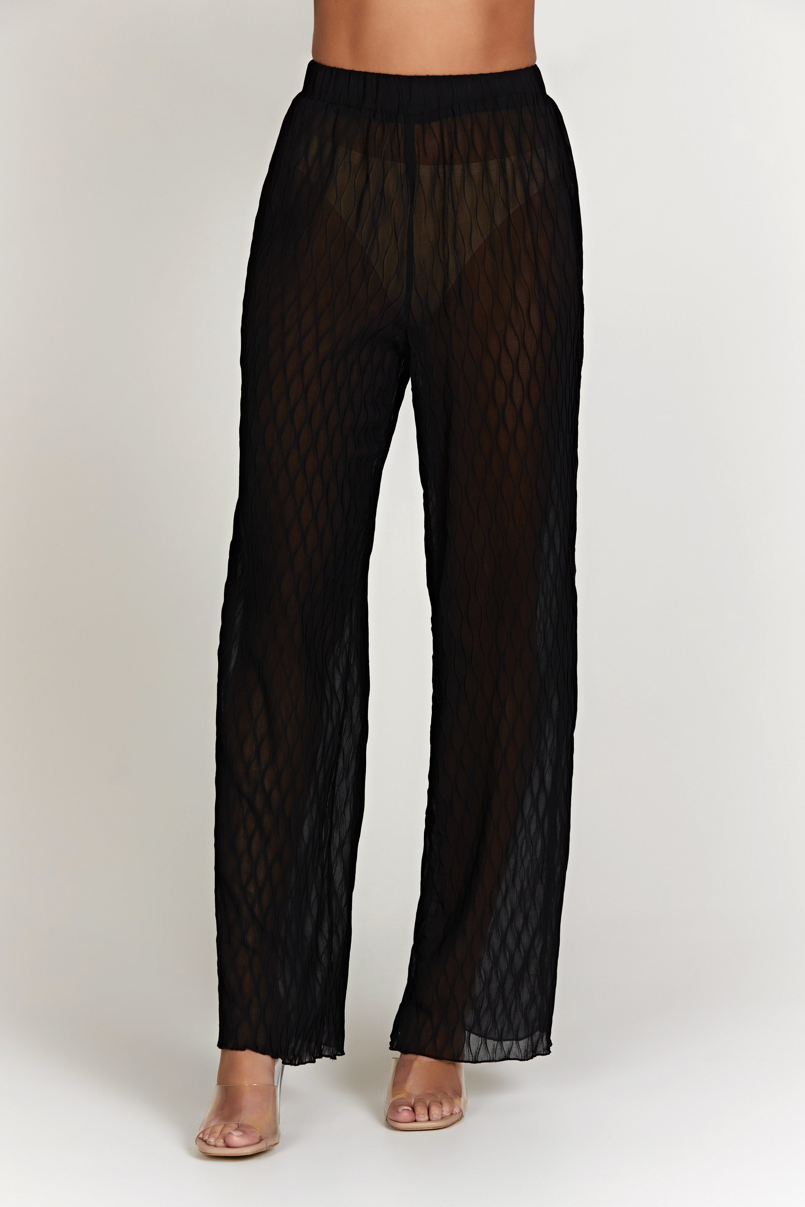 Karla Wave Pleat Pant - Black-My Chic Way.All Rights Reserved