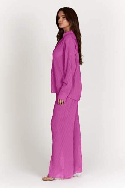 Karla Wave Pleat Pant - Rose Pink-My Chic Way.All Rights Reserved
