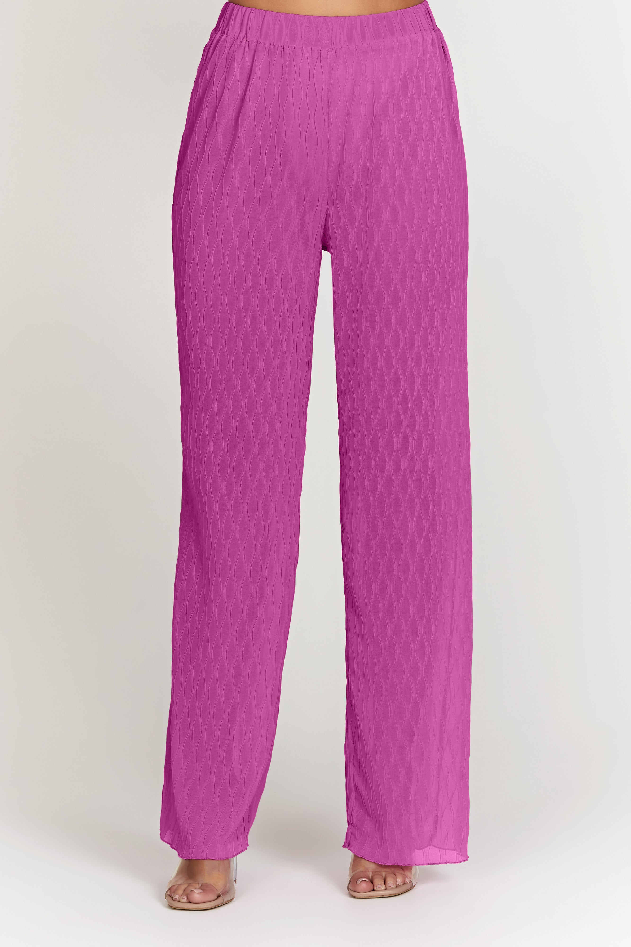 Karla Wave Pleat Pant - Rose Pink-My Chic Way.All Rights Reserved