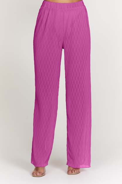 Karla Wave Pleat Pant - Rose Pink-My Chic Way.All Rights Reserved