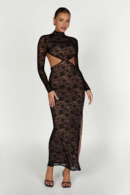 Callista Lace Maxi Dress - Black-My Chic Way.All Rights Reserved