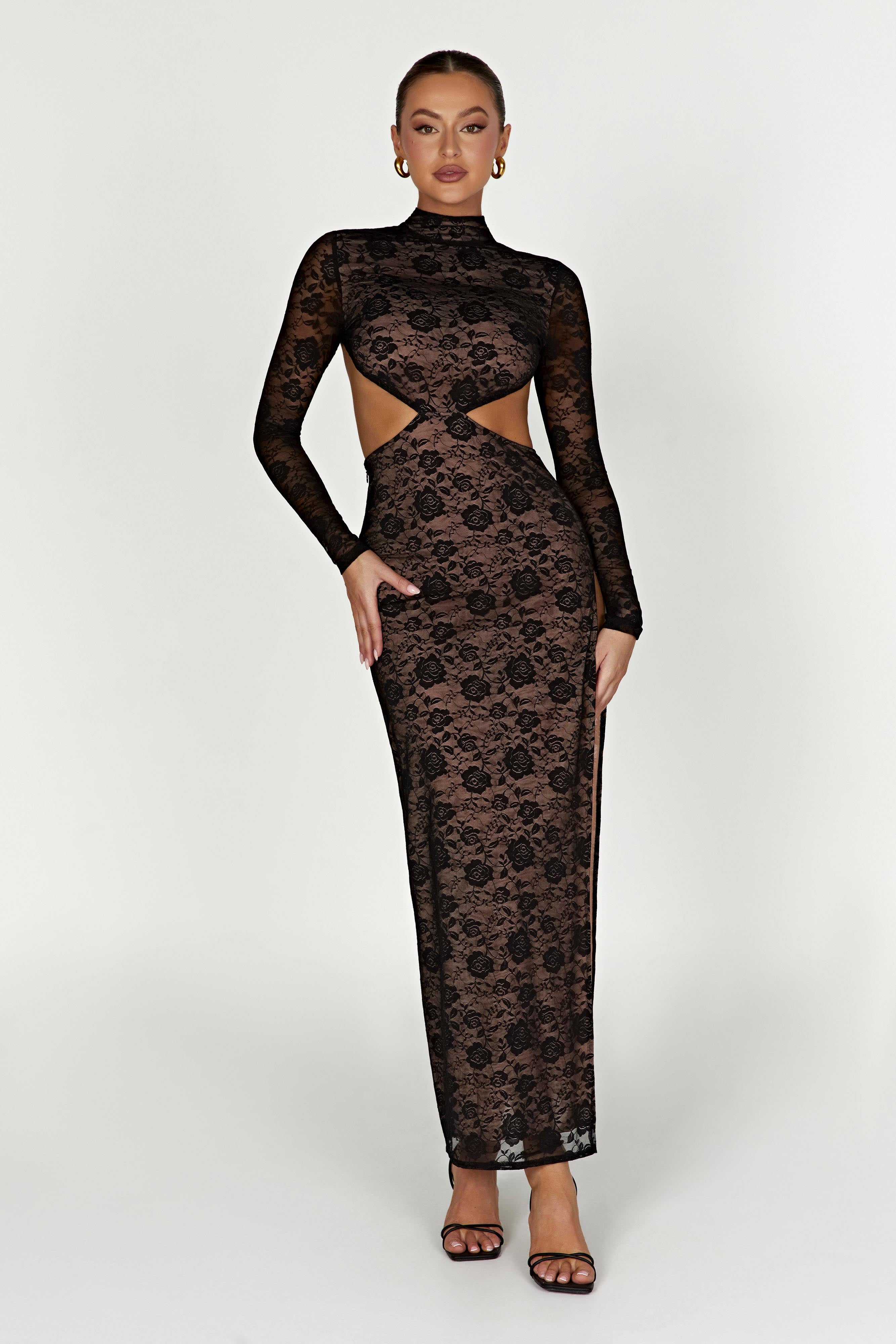 Callista Lace Maxi Dress - Black-My Chic Way.All Rights Reserved