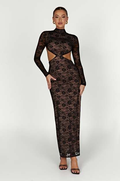 Callista Lace Maxi Dress - Black-My Chic Way.All Rights Reserved