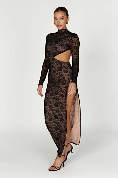 Callista Lace Maxi Dress - Black-My Chic Way.All Rights Reserved