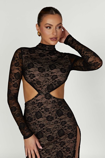 Callista Lace Maxi Dress - Black-My Chic Way.All Rights Reserved