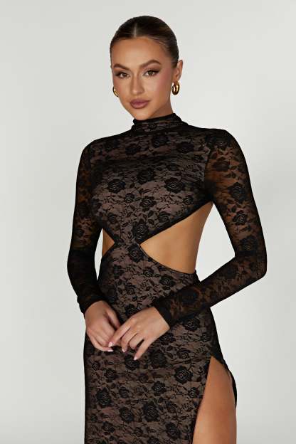 Callista Lace Maxi Dress - Black-My Chic Way.All Rights Reserved